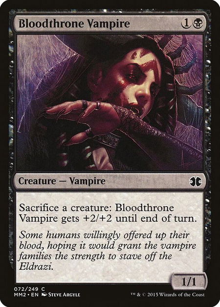 Bloodthrone Vampire trading card from Modern Masters 2015 Bloodthrone Vampire - Modern Masters 2015 Magic: The Gathering trading card