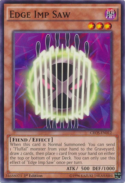 Edge Imp Saw trading card from Crossed Souls Edge Imp Saw - Crossed Souls YuGiOh trading card