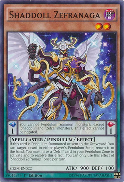 Shaddoll Zefranaga trading card from Crossed Souls Shaddoll Zefranaga - Crossed Souls YuGiOh trading card