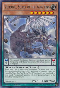 Zefraniu, Secret of the Yang Zing - Crossed Souls (CROS) #CROS-EN025 - Rare YuGiOh Trading Card