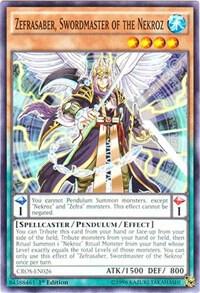 Zefrasaber, Swordmaster of the Nekroz - Crossed Souls YuGiOh trading card