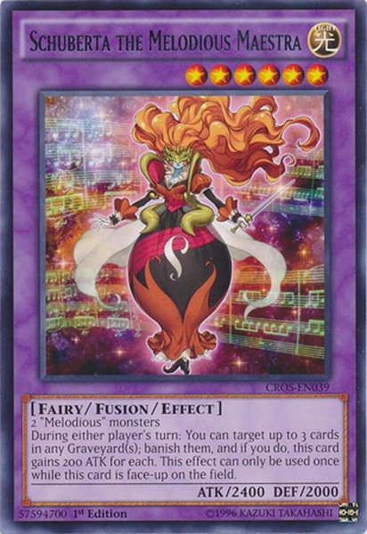 Schuberta the Melodious Maestra trading card from Crossed Souls Schuberta the Melodious Maestra - Crossed Souls YuGiOh trading card