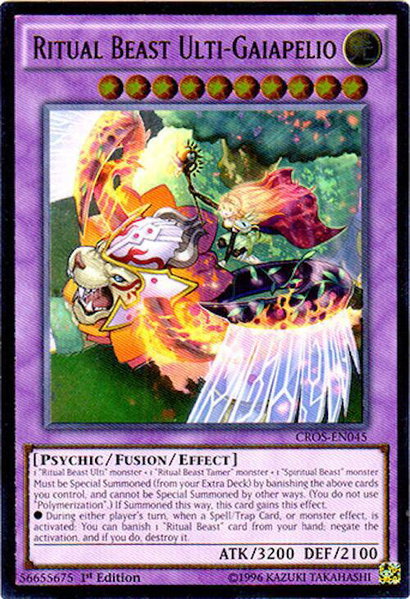 Ritual Beast Ulti-Gaiapelio (UTR) trading card from Crossed Souls Ritual Beast Ulti-Gaiapelio (UTR) - Crossed Souls YuGiOh trading card