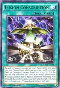 Fusion Conscription trading card from Crossed Souls Fusion Conscription - Crossed Souls YuGiOh trading card