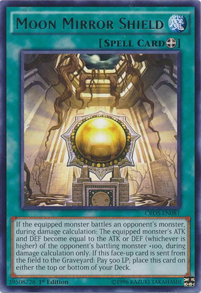 Moon Mirror Shield trading card from Crossed Souls Moon Mirror Shield - Crossed Souls YuGiOh trading card