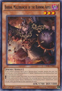Barbar, Malebranche of the Burning Abyss - Crossed Souls (CROS) #CROS-EN083 - Rare YuGiOh Trading Card