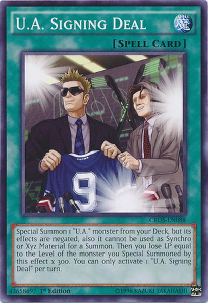 U.A. Signing Deal trading card from Crossed Souls U.A. Signing Deal - Crossed Souls YuGiOh trading card