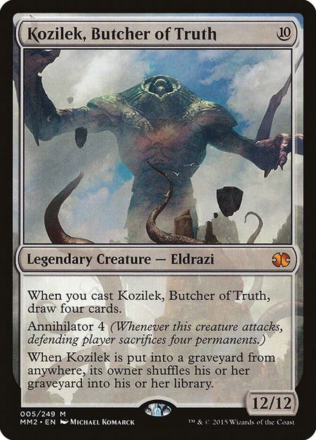 Kozilek, Butcher of Truth trading card from Modern Masters 2015 Kozilek, Butcher of Truth - Modern Masters 2015 Magic: The Gathering trading card