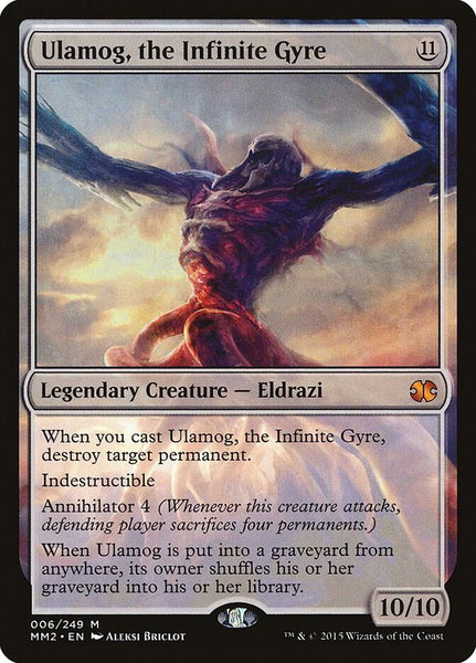 Ulamog, the Infinite Gyre trading card from Modern Masters 2015 Ulamog, the Infinite Gyre - Modern Masters 2015 Magic: The Gathering trading card