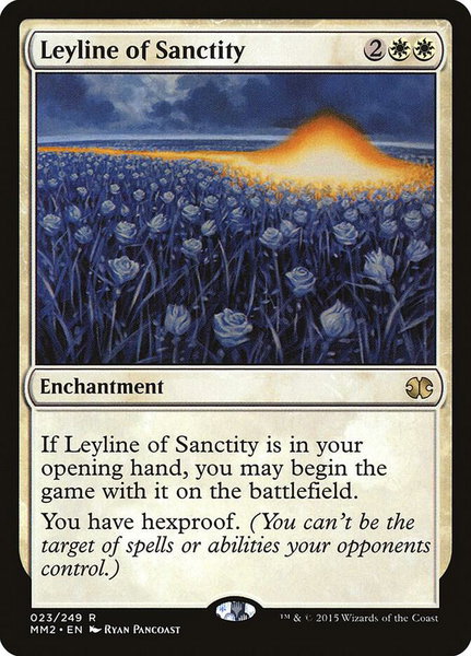 Leyline of Sanctity trading card from Modern Masters 2015 Leyline of Sanctity - Modern Masters 2015 Magic: The Gathering trading card