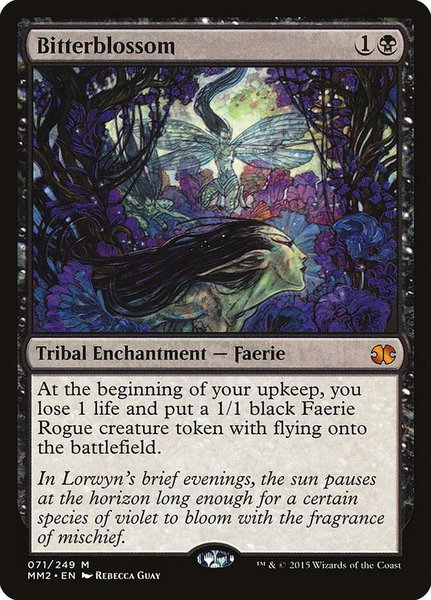 Bitterblossom trading card from Modern Masters 2015 Bitterblossom - Modern Masters 2015 Magic: The Gathering trading card