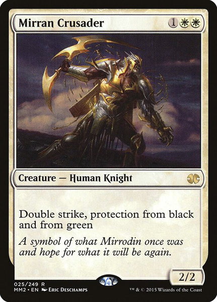 Mirran Crusader trading card from Modern Masters 2015 Mirran Crusader - Modern Masters 2015 Magic: The Gathering trading card