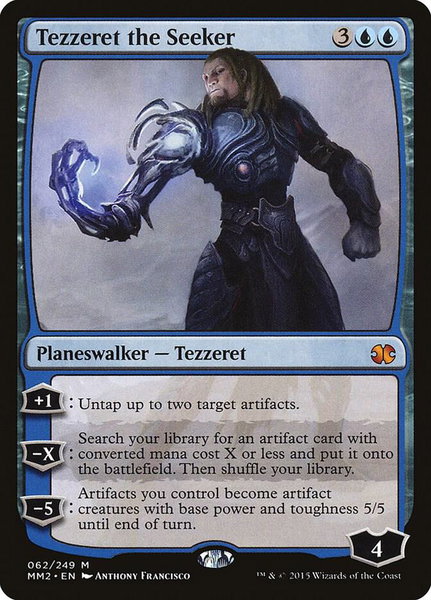 Tezzeret the Seeker trading card from Modern Masters 2015 Tezzeret the Seeker - Modern Masters 2015 Magic: The Gathering trading card