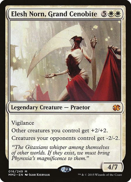 Elesh Norn, Grand Cenobite trading card from Modern Masters 2015 Elesh Norn, Grand Cenobite - Modern Masters 2015 Magic: The Gathering trading card