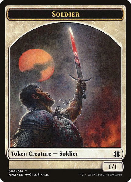 Soldier Token trading card from Modern Masters 2015 Soldier Token - Modern Masters 2015 Magic: The Gathering trading card
