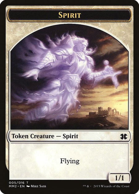 Spirit Token trading card from Modern Masters 2015 Spirit Token - Modern Masters 2015 Magic: The Gathering trading card