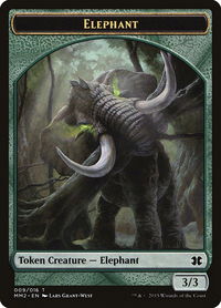 Elephant Token - Modern Masters 2015 (MM2) #9 - Token Magic: The Gathering Trading Card