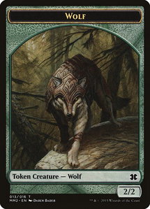 Wolf Token - Modern Masters 2015 (MM2) #13 - Token Magic: The Gathering Trading Card