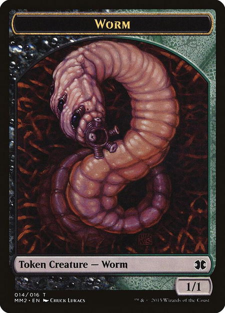 Worm Token trading card from Modern Masters 2015 Worm Token - Modern Masters 2015 Magic: The Gathering trading card