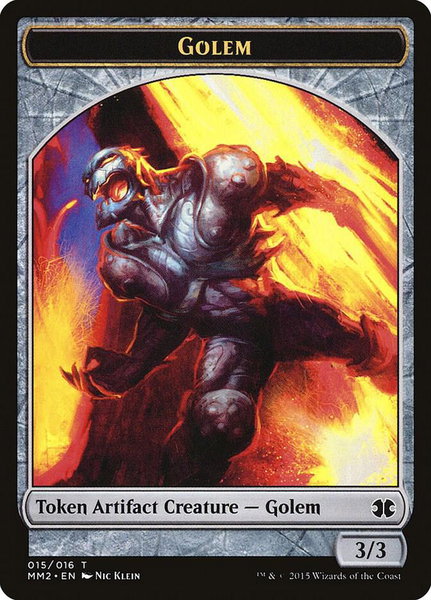 Golem Token trading card from Modern Masters 2015 Golem Token - Modern Masters 2015 Magic: The Gathering trading card