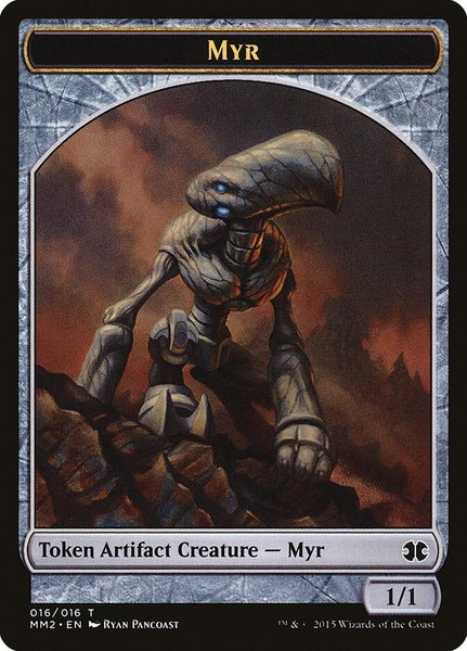 Myr Token trading card from Modern Masters 2015 Myr Token - Modern Masters 2015 Magic: The Gathering trading card