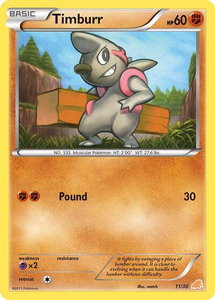 Timburr (#11) - BW Trainer Kit: Excadrill & Zoroark (BLW) #11/30 - Common Pokémon Trading Card