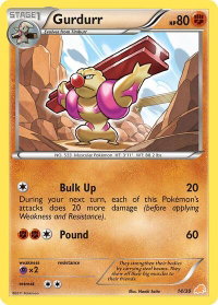 Gurdurr - BW Trainer Kit: Excadrill & Zoroark (BLW) #14/30 - Common Pokémon Trading Card