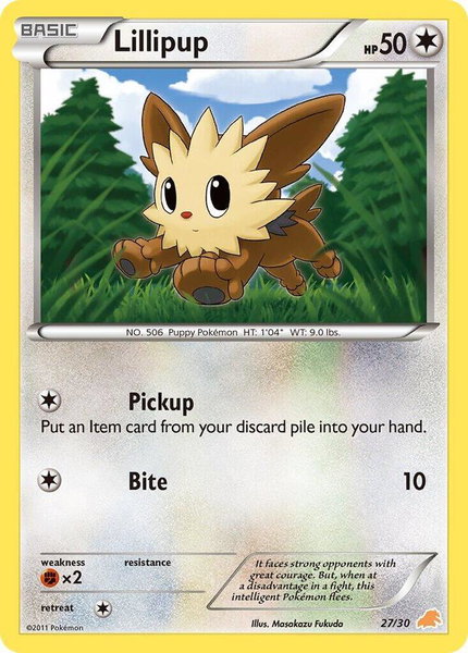 Lillipup (#27) trading card from BW Trainer Kit: Excadrill & Zoroark Lillipup (#27) - BW Trainer Kit: Excadrill & Zoroark Pokémon trading card