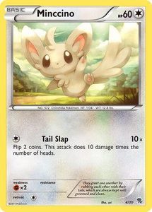 Minccino (#4) - BW Trainer Kit: Excadrill & Zoroark (BLW) #4/30 - Common Pokémon Trading Card