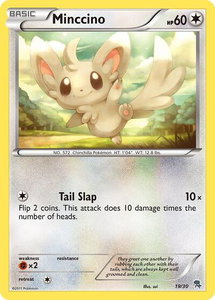 Minccino (#19) - BW Trainer Kit: Excadrill & Zoroark (BLW) #19/30 - Common Pokémon Trading Card