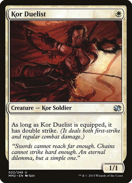 Kor Duelist trading card from Modern Masters 2015 Kor Duelist - Modern Masters 2015 Magic: The Gathering trading card