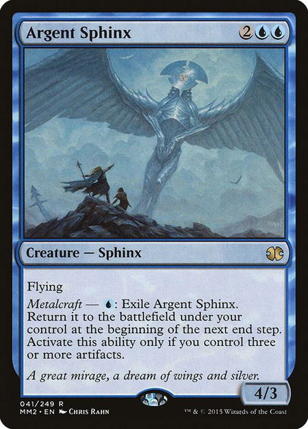 Argent Sphinx trading card from Modern Masters 2015 Argent Sphinx - Modern Masters 2015 Magic: The Gathering trading card