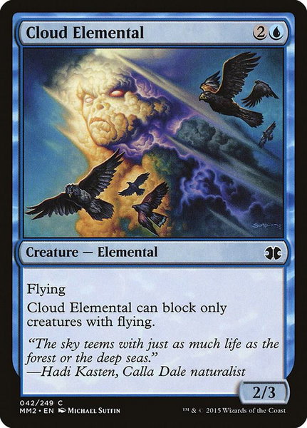 Cloud Elemental trading card from Modern Masters 2015 Cloud Elemental - Modern Masters 2015 Magic: The Gathering trading card