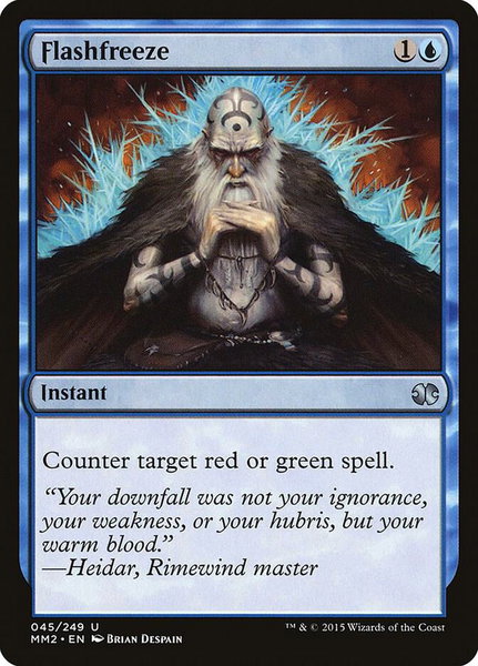 Flashfreeze trading card from Modern Masters 2015 Flashfreeze - Modern Masters 2015 Magic: The Gathering trading card