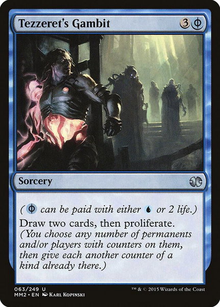 Tezzeret's Gambit trading card from Modern Masters 2015 Tezzeret's Gambit - Modern Masters 2015 Magic: The Gathering trading card