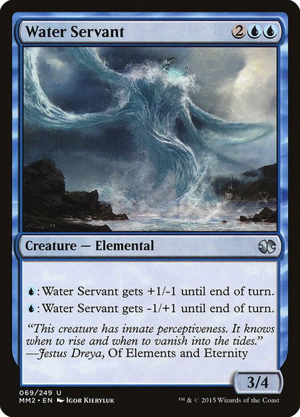 Water Servant trading card from Modern Masters 2015 Water Servant - Modern Masters 2015 Magic: The Gathering trading card
