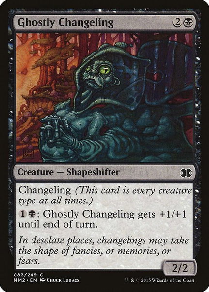 Ghostly Changeling trading card from Modern Masters 2015 Ghostly Changeling - Modern Masters 2015 Magic: The Gathering trading card