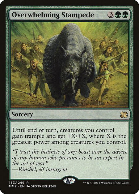 Overwhelming Stampede trading card from Modern Masters 2015 Overwhelming Stampede - Modern Masters 2015 Magic: The Gathering trading card