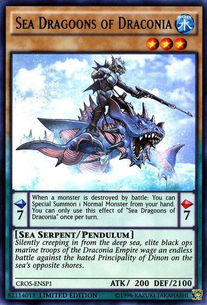 Sea Dragoons of Draconia (CROS-ENSP1) trading card from Crossed Souls Sea Dragoons of Draconia (CROS-ENSP1) - Crossed Souls YuGiOh trading card