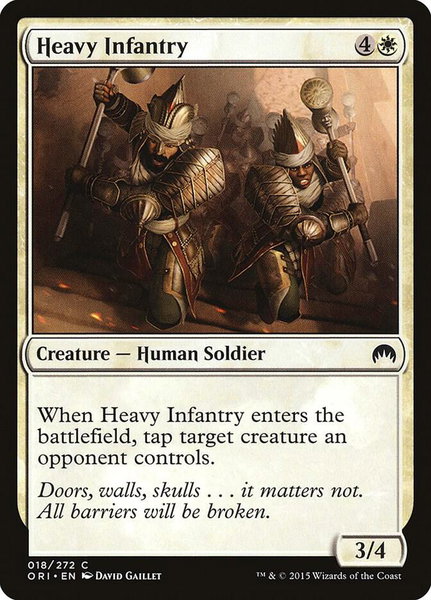 Heavy Infantry trading card from Magic Origins Heavy Infantry - Magic Origins Magic: The Gathering trading card