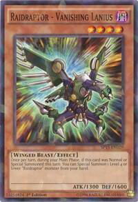 Raidraptor - Vanishing Lanius (Shatterfoil) - Star Pack ARC-V (SP15) #SP15-EN029 - Rare YuGiOh Trading Card