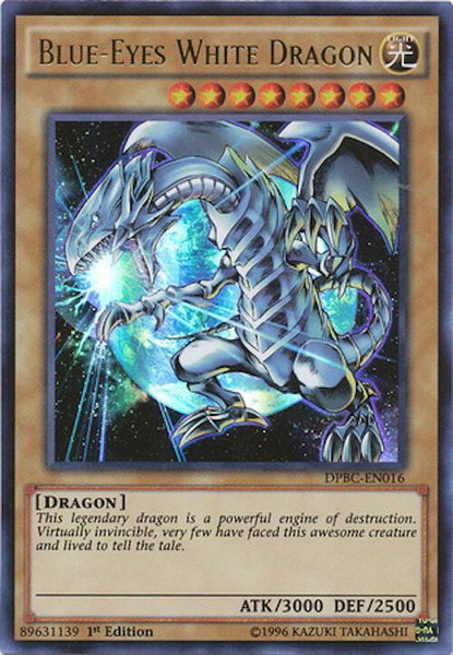 Blue-Eyes White Dragon trading card from Duelist Pack: Battle City Blue-Eyes White Dragon - Duelist Pack: Battle City YuGiOh trading card