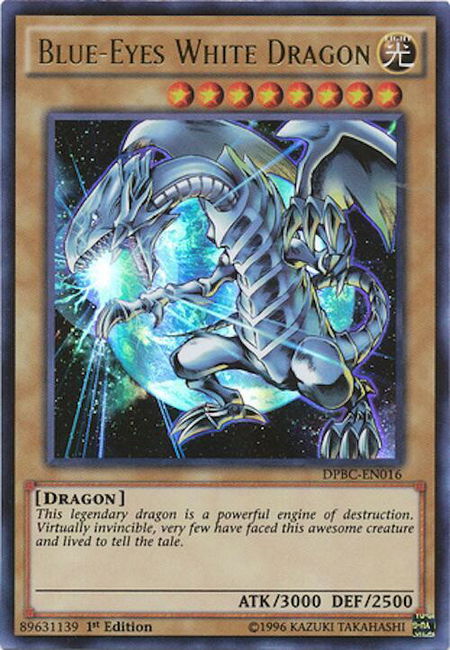 Blue-Eyes White Dragon trading card from Duelist Pack: Battle City Blue-Eyes White Dragon - Duelist Pack: Battle City YuGiOh trading card