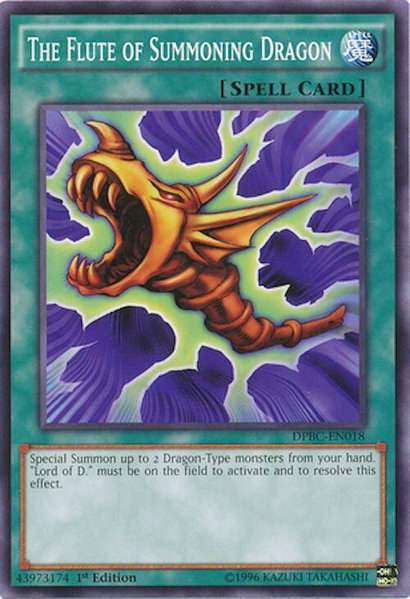 The Flute of Summoning Dragon trading card from Duelist Pack: Battle City The Flute of Summoning Dragon - Duelist Pack: Battle City YuGiOh trading card