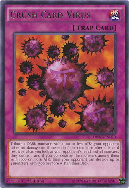 Crush Card Virus trading card from Duelist Pack: Battle City Crush Card Virus - Duelist Pack: Battle City YuGiOh trading card