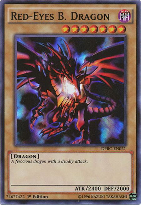 Red-Eyes B. Dragon trading card from Duelist Pack: Battle City Red-Eyes B. Dragon - Duelist Pack: Battle City YuGiOh trading card