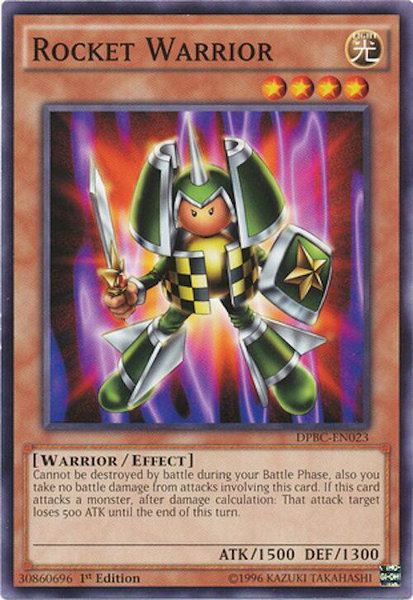 Rocket Warrior trading card from Duelist Pack: Battle City Rocket Warrior - Duelist Pack: Battle City YuGiOh trading card