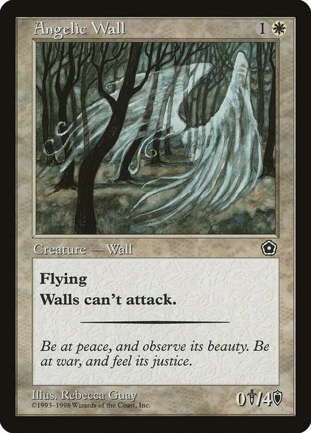 Angelic Wall - Portal Second Age Magic: The Gathering trading card
